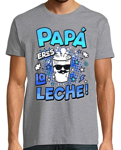 latostadora Camiseta Manga Corta Papá Eres La Leche para Hombre - Gris Vigoré L - Ref. 3670990-P