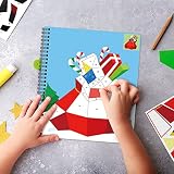 Omgouue 2PCS Christmas Crafts for Kids Ages 4-8 Sticker Paint Books Includes Elf Santa Penguins Snowman and More Designs Gift Party Create 20 Pictures Sticker Sheets are Separate