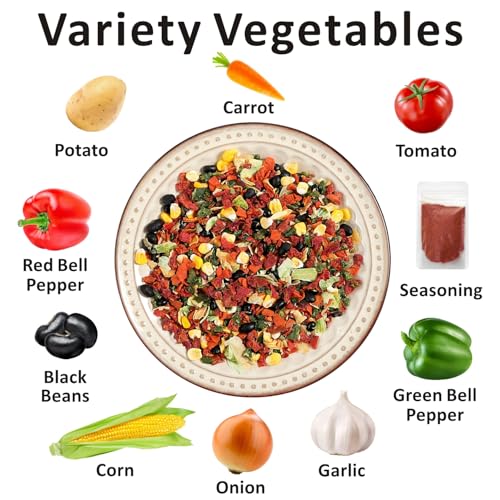Image of Yimi Spicy Ramen Toppings, Freeze Dried Vegetable Mix for Instant Soup