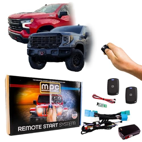 Image of MPC Remote Start Kit for Chevy Silverado /GMC Sierra 1500 /2500 /3500 2015-2023 || 2X Long Range 2,000ft 4-Button Remotes || Plug and Play || Key to Start Only || USA Tech Support