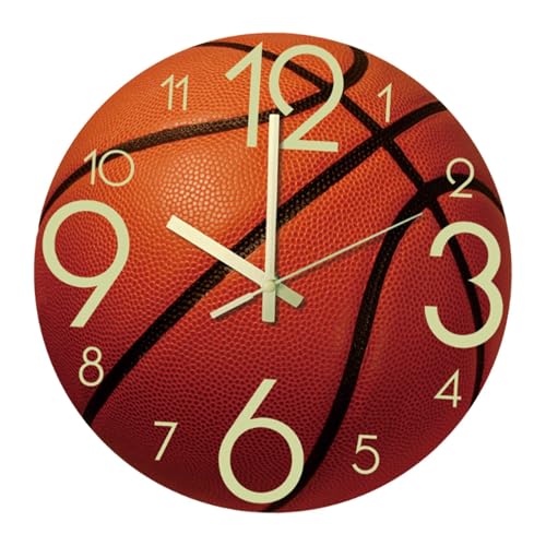predolo Basketball Wanduhr, 30,5 cm, Dekorative Uhr für Kinderzimmer, Wohnzimmer, Studio predolo Basketball Wanduhr, 30,5 cm, Dekorative Uhr für Kinderzimmer, Wohnzimmer, Studio