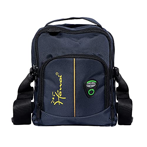 Image of Hawai PVC Coated Water Resistant Polyester Nylon Casual Sling Messenger Side Bag for Office College Outdoor Travel Daytrip-PUBWC1 for Men Women