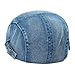 Newsboy Cap for Men Adjustable Flat Ivy Gatsby Cabbie Driving Hat Breathable Denim Cotton Golf Cap (Denim Blue)