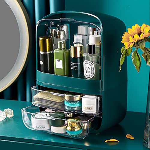 LightningWhip Cosmetic Storage Box with Full-Open Waterproof and Dust proof Transparent Cover