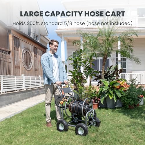image for Giraffe Tools Hose Reel Cart, Hose Cart with Wheels Heavy Duty, Indust