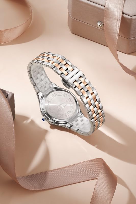 Image of Giordano Analog Quartz Watch for Women with Textured Round Dial, Luminous Hands and Markers, Stainless Steel Strap - GZ-60164