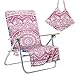 FANSU Telo de Mare Microfibra, Fodera per Sedia da Spiaggia con Tasche Laterali, Copertura per Sedia di Sdraio, Asciugamano per Lettino Spiaggia Piscina, Campeggi (Fiore Sole Rosa,73x150cm)