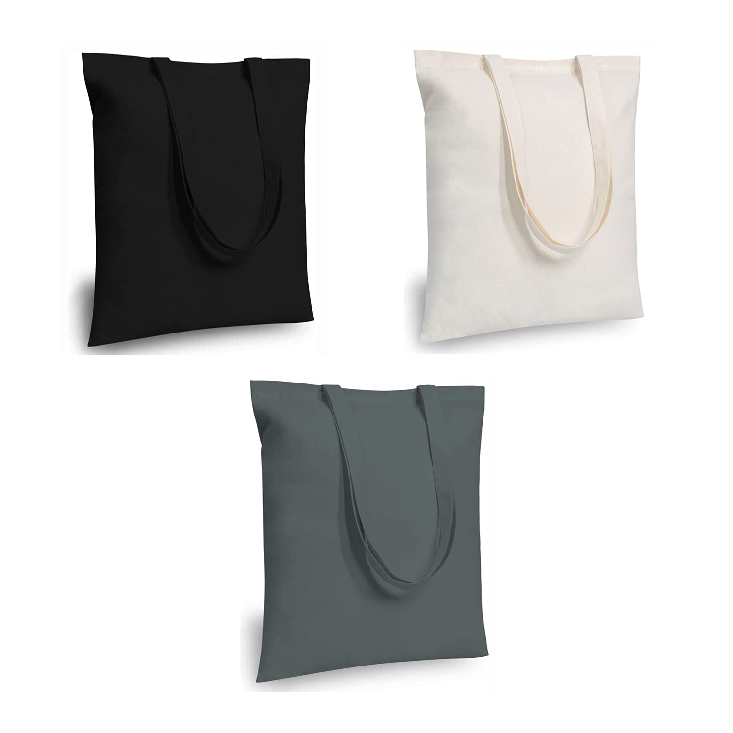 LifyCotton Canvas Tote Bags Bulk Shopping Bag for Crafts, DIY Reusable Grocery Bag, 14 X 16 Inch – 3 Piece Pack Size: 14’’ (35.56 CM) x 16’’ (40.64 CM)