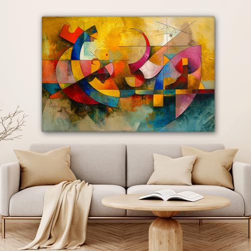 Toile Murale Abstraite 120x80 cm Cadre Bois MuchoWow