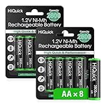 HiQuick 8 x AA Rechargeable batteries 2800 mAh NI-MH High Capacity AA Rechargeable Batteries, Pack of 8