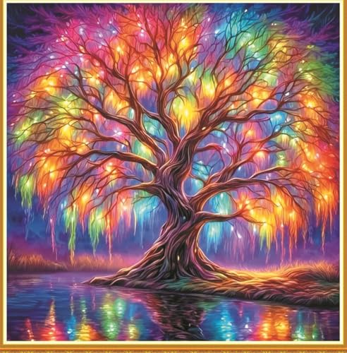 Meecaa Kreuzstich-Sets 11 Count gestempelt, Baumsee-Lichter...