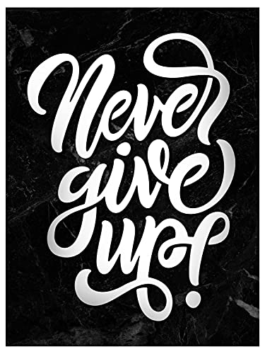 wandmotiv24 Cuadros en acrílico, tamaño 60x45cm, Formato Retrato, Nunca te Rindas, mármol, Piedra, Cuadros de motivación, decoración, Moderno, Dormitorio, Sala, Estudio M0006 Cover