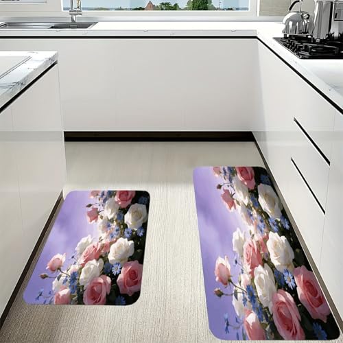 Tapetes de cocina antifatiga acolchados e impermeables para el hogar, pack de 2 4