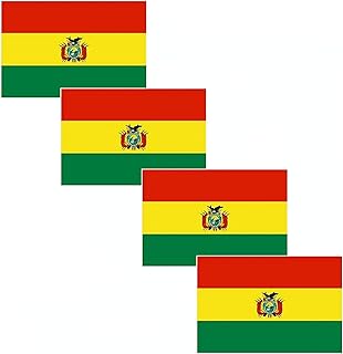 4 PCS Flag Stickers - Bolivia Flag Stickers Decals for Cup Computer Laptop Car Bumper Window Helmet Musical Instrument with Smooth Surface
