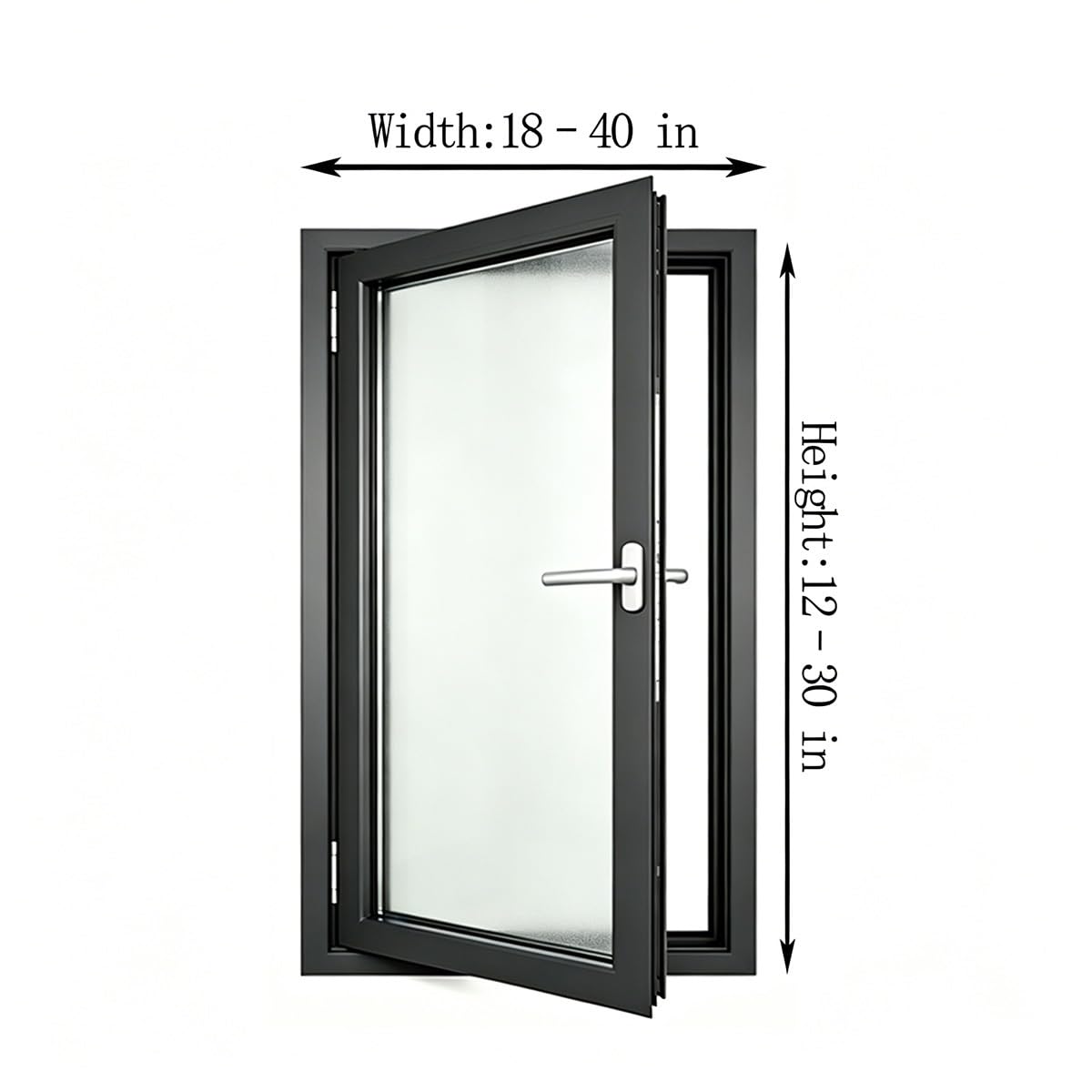 Ventana abatible de cristal esmerilado doble con marco de aluminio y mosquitero integrado,Ventana de privacidad para baño, sótano y cobertizo(White,22x17")