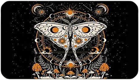 Tarot Moon Phase Hippie Butterfly Moth Mushroom Door Mat 17x30 Inch Indoor Outdoor Entrance Doormat Decor for Tarot Home Office,Tarot Lovers Girls Sister Daughter Gifts