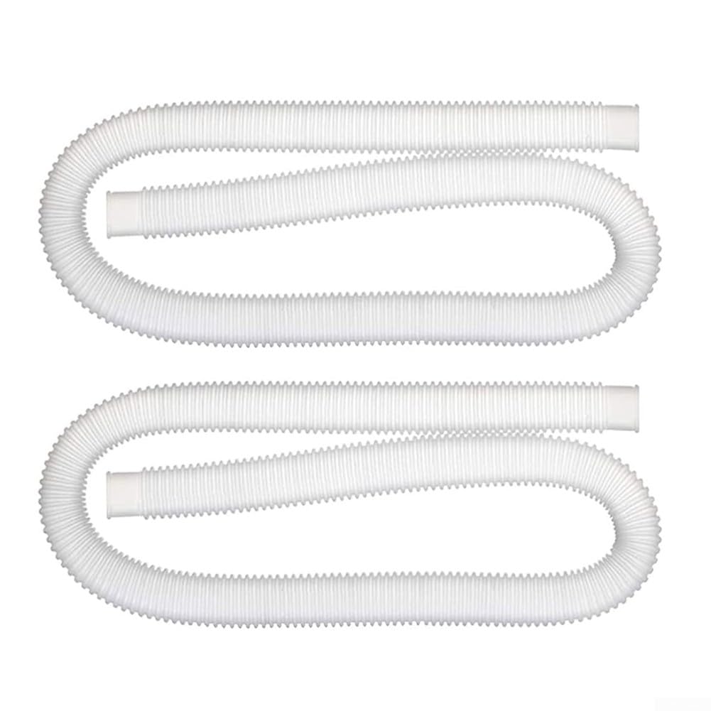 ZYWUOY Tubo di Ricambio per Pompa per Piscina, 2 Pezzi, Tubo Flessibile per Filtro per Piscina per Intex da 3,8 cm, Accessorio Tubo di Ricambio per Piscine Fuori per Terra (32 mm), Bianco