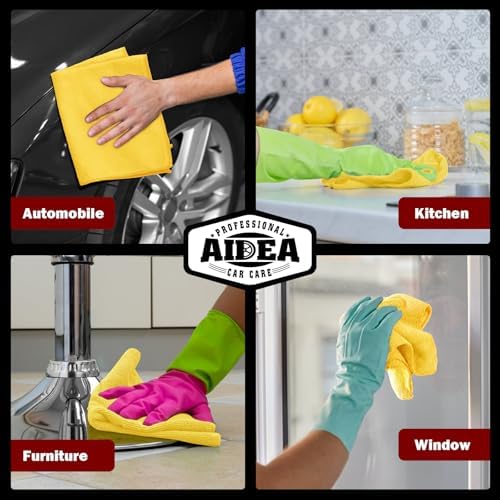 AIDEA Microfiber Cleaning Cloth-10PK, Microfiber Towels for Cars, 12"×12" — view 4