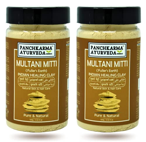 Herbal & Natural Multani Mitti Powder (Fuller’s Earth/Indian Healing Clay) For Fairness Sun-Tan Acne-Spot Face Pack & Hair Shine Anti Hair-Fall Hair Pack (200g)
