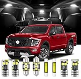 AENVTOL 9 Pieces Interior LED Lights Replacement for Nissan Titan A61 2017-2022/Titan XD 2016-2022 White LED Interior Bulb with Install Tool