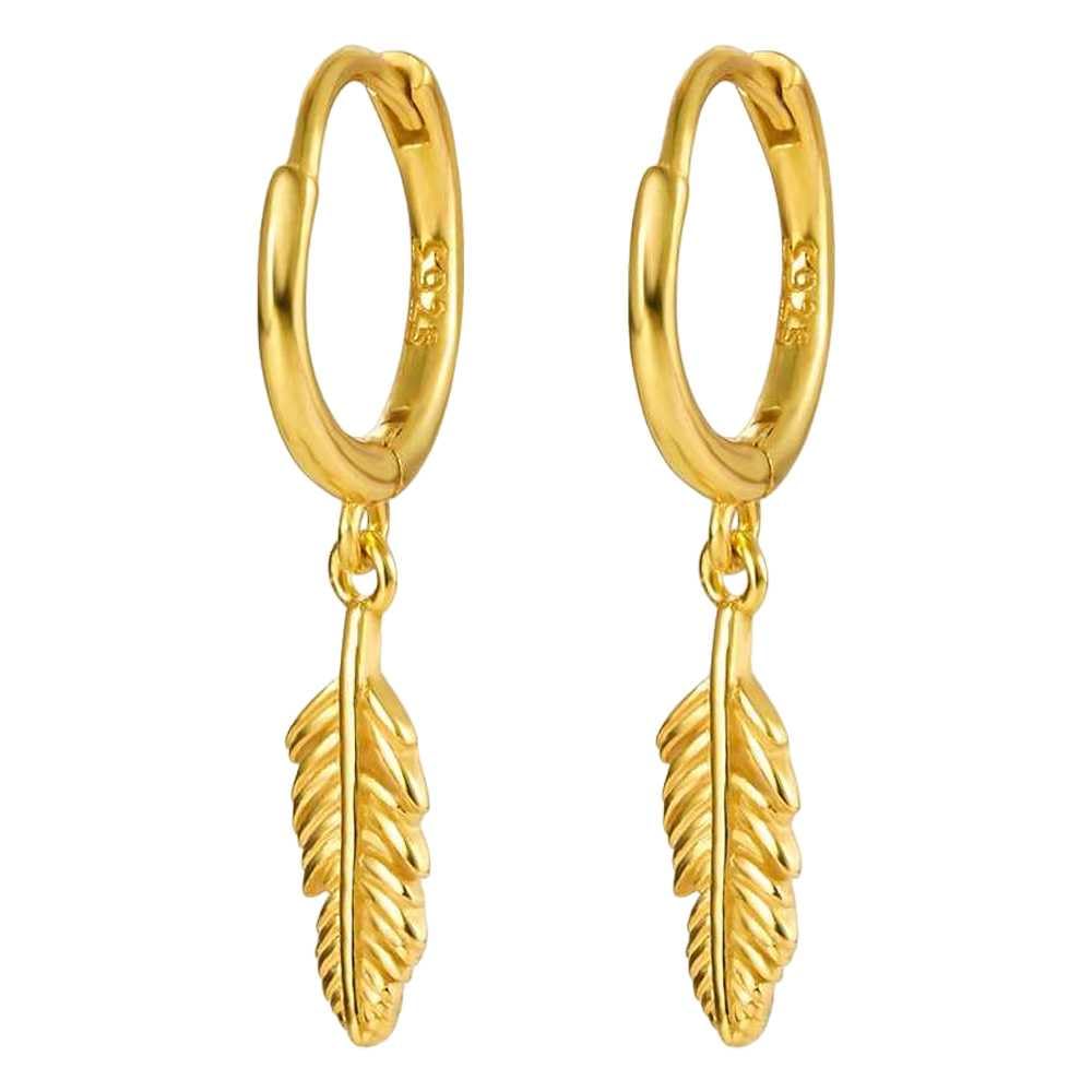 Bling Queen Womens Gold Plated Feather Dangle Drop Hoop Earrings, Hoop Earrings For Women Gold, Trendy Hoop Earrings For Women, Leaf Drop Hoop Earrings, Feather Dangle Hoop Earrings For Girls(Gold) (B0CR6Q1284) Amazon Price History, Amazon Price Tracker