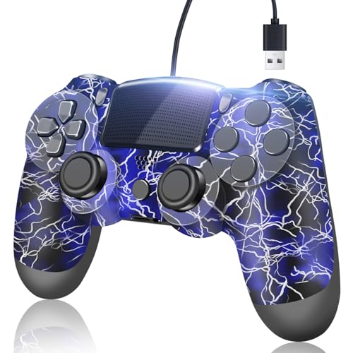 PC Controller, Gaming Controller for Compatible for Play Version 4/Slim/Pro Console, With Double Vibration, Touch Panel and Audio Function, 1000mAh (Green) - PlayStation 4