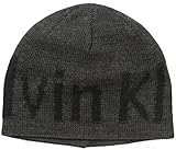 Calvin Klein Men's Plaited Logo Beanie, Charcoal, One Size