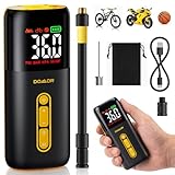 Elektrische Luftpumpe, 150 PSI Tragbare Akku Kompressor 4600mAh, Wiederaufladbarer Luftpumpe Fahrrad mit LED-Licht, Elektrische Fahrradpumpe für Auto, E-Bike, Motorrad