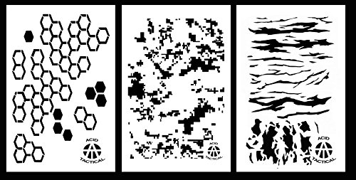 Acid Tactical® 16 Designs - 9X14" Camouflage Vinyl Airbrush Spray Paint Stencils - (Maple Leaves, Pine, Digital, Multicam, Tacs, & More) #TOP4