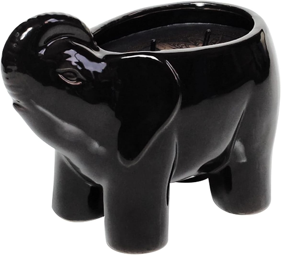 Luxury Elephant Scented Candle – Large 28oz Jar with Soy Wax Blend & 2 Cotton Wicks – Long Burn Time 180–240 Hours – Fall Candles, Fall Scented Candles, Soy Candle for Home & Holiday Décor (Black)