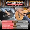 Pyle Beginner Acoustic Guitar, Junior Size 76 cm, All Wood Build Nylon String with Capo Strap, Extra String Set, and Gig Bag Acoustic, For Kids Adults Youth Classical Kit Black Gloss #4