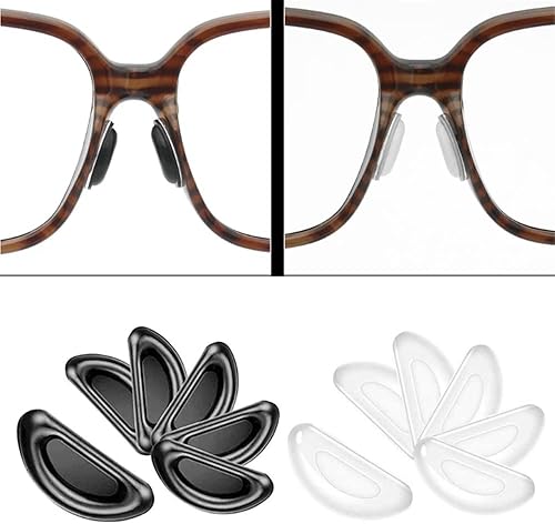 Miniatura 4 de 12 pares de almohadillas de silicona para la nariz, almohadillas para la nariz, kit de repuesto antideslizantes para lentes de sol, lectura, miopía,