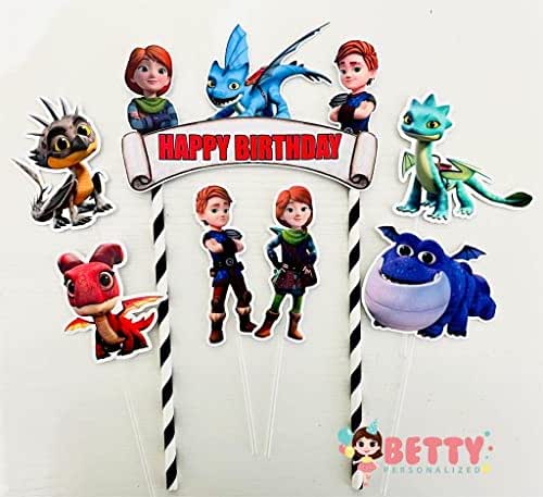 Amazon.com: Happy Birthday Dragons: Rescue Riders Themed Cake Topper ...