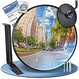 moveland Verkehrsspiegel 45 cm - Verstellbarer Acryl-Konvexspiegel Ausfahrt Spiegel - Weitwinkel-Traffic Mirror für Einfahrten, Garage, Verkehr, Hof (Support Indoor und Outdoor, 180 Grad konvex)