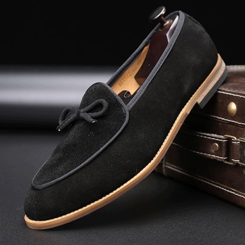 Premium Men's Suede Leather Penny Loafers with Chunky Platform, Round Toe, Non-Slip Lug Sole for Business and Casual Occasions2