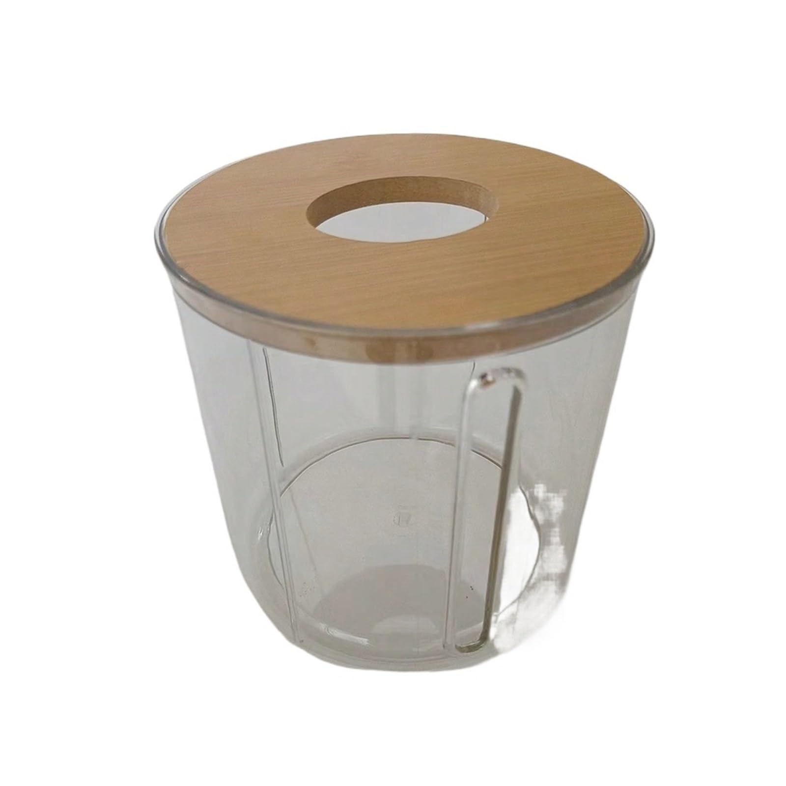 Tissue Box Tissue Storage Box Roll Paper Dispenser Toilet Holder Desktop Napkin Containers With Wood Cover(Clear)