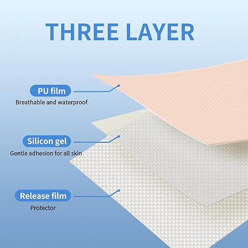 Miniatura 7 de Láminas de silicona para cicatrices de 1.6 x 78 pulgadas, rollo de 6.6 ft, tratamiento de eliminación de cicatrices de silicona de grado médico para