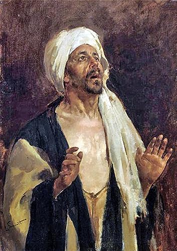 Affiche Impression Oracion a Alaprayer Enrique Simonet : tableau sur toile 60x90cm décoratif