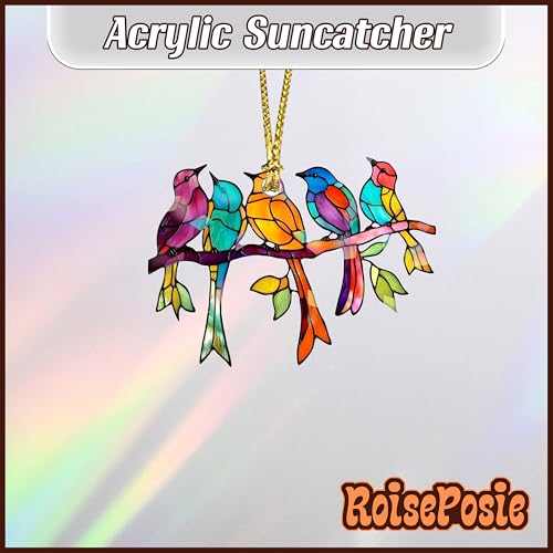 Colibri de Noël holographique 10,2 cm suspendu attrape-soleil - 4