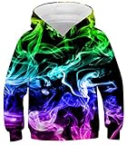 Boys Girls Novelty Hoodies Casual Crewneck Long Sleeve Pullover Sweatshirt Big Pockets Hooded Outfit Clothing 6-7 Years