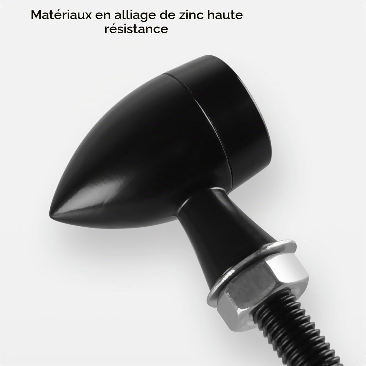 evermotor Universel 12v 2PCS E24 Mini Moto LED Clignotants,Indicateurs Bullet Alliage De Zinc Moulage Ip67 Étanche E Test | Lot de 2 coques étanches universelles en forme de balle en alliage de zinc pour Harley