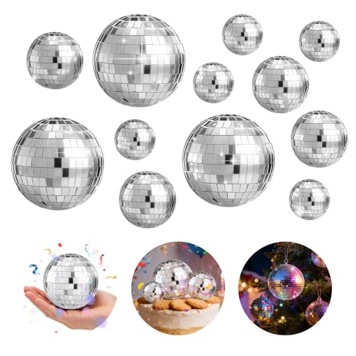 AMFUN 32 peças bola de discoteca, mini bolas de discoteca, bola de espelhos para bares, para decoração de bolo e festa Natal e dia dos namorados