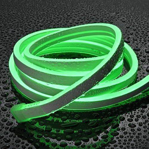 Yescom 50ft Green LED Neon Rope Lights with Remote Control, Cuttable LED Strip Lights DIY Ambient Decoration for St Patrick's Day Christmas Bar Restaurant Party DIY Shamrock Shaped Neon Sign
