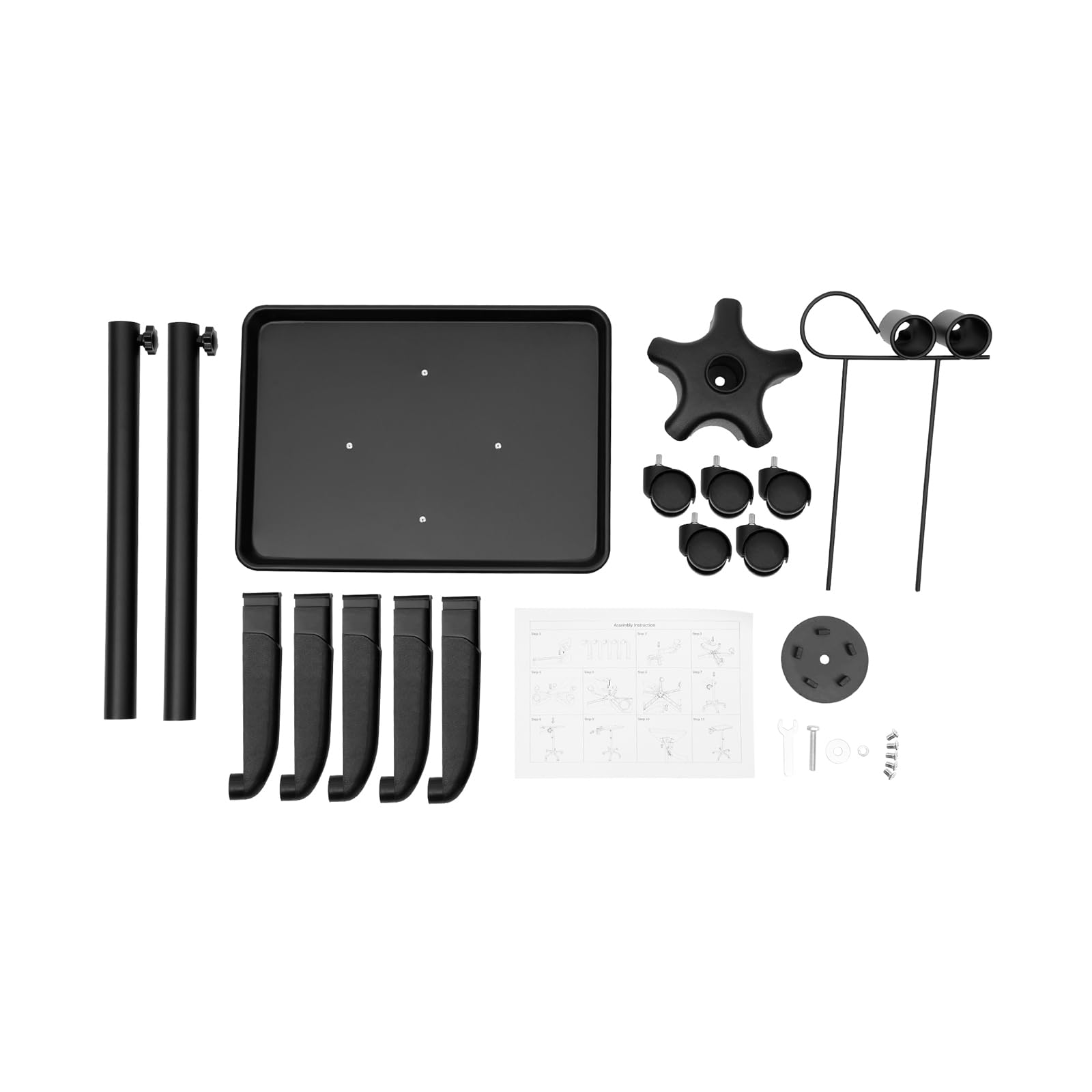 Carrito de Peluquería y Belleza - Carro Apilable y Portátil para Trabajo, Cosméticos y Escritorio (Negro)