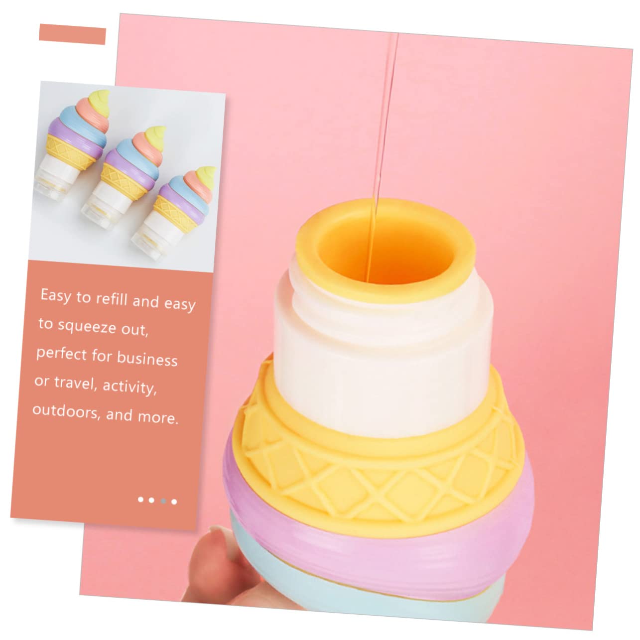 BESTYASH 3 Set Bottiglie Viaggio Silicone Contenitori Ricaricabili Per Cosmetici E Toiletries Leggeri E Compatti Per Shampoo Lozione Doccia Per Viaggi E Trasporti 3 Pezzi * 3