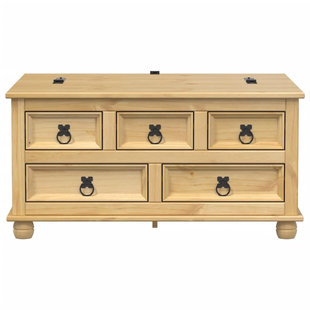 Baúl Corona 90 x 78 x 45 cm, madera maciza de pino, caja de madera