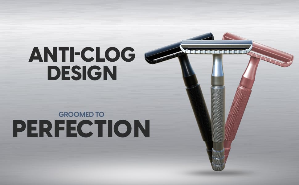 Miniatura 5 de Maquinilla de afeitar de seguridad, una sola hoja, maquinilla de afeitar de seguridad de doble filo cromada, con 10 cuchillas de afeitar de