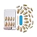 KISS False Nails Kit, Dreamdust Ready to Wear Gel Sculpted Nails, Stick and Glue Included, Long Length, Almond Shape with Gold Glitter Effect, Long-Lasting Hottest Trend Glue on Nails