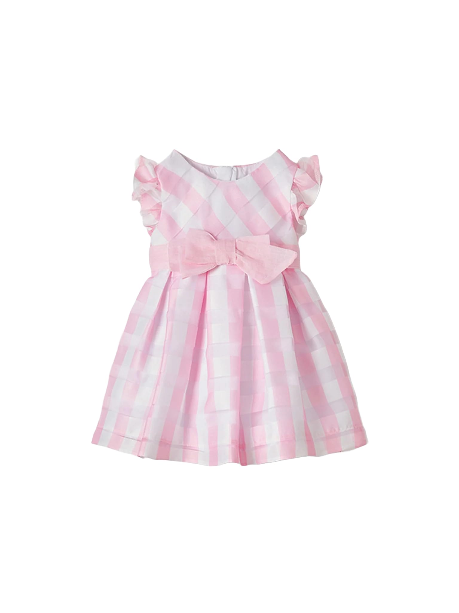 Generico Vestito Neonata Rosa Quadri con Fiocco 9 Mesi – Abito Elegante Cotone Leggero con Volant, Vestitino Estivo Cerimonia Neonata 1910