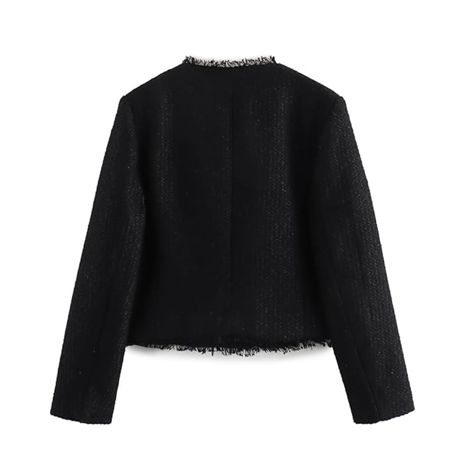 Giacca in Tweed da Donna Slim Fit Manica Lunga Spessa Giacca da Lavoro per Il Tempo Libero Giacca Elegante Giacca Corta Giacca da Ufficio Cappotto Corto Abiti Bolero